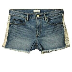 Ann Taylor LOFT Jean Mid-Rise Cut Off Denim Shorts w Trim 6/28 Festival Casual